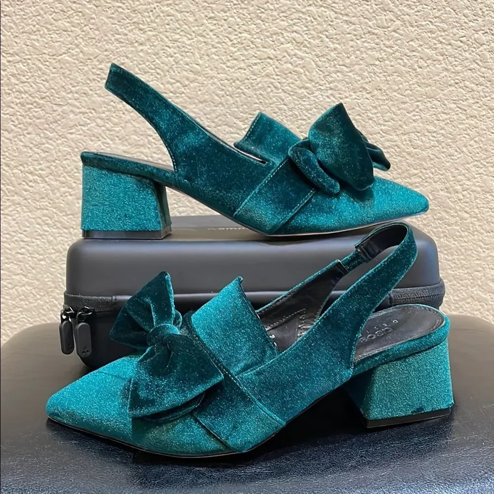 ASOS Design Symphony Velvet Slingback Heels US 7